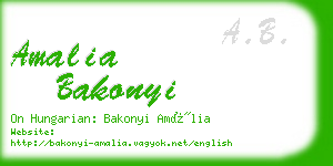 amalia bakonyi business card